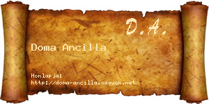 Doma Ancilla névjegykártya